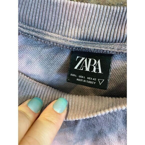 ZARA “equalization” Purple/Pink Tie Dye Pullover Lounge Sweatshirt Women’s Size - Picture 2 of 7